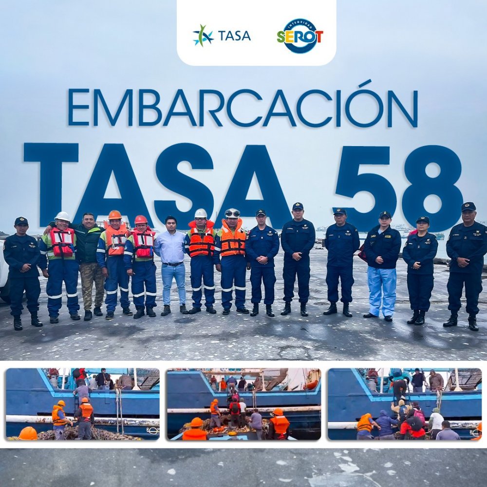 Rescate de la embarcación pesquera artesanal "Kelly Mercedes" por la EP TASA 58 en Huacho